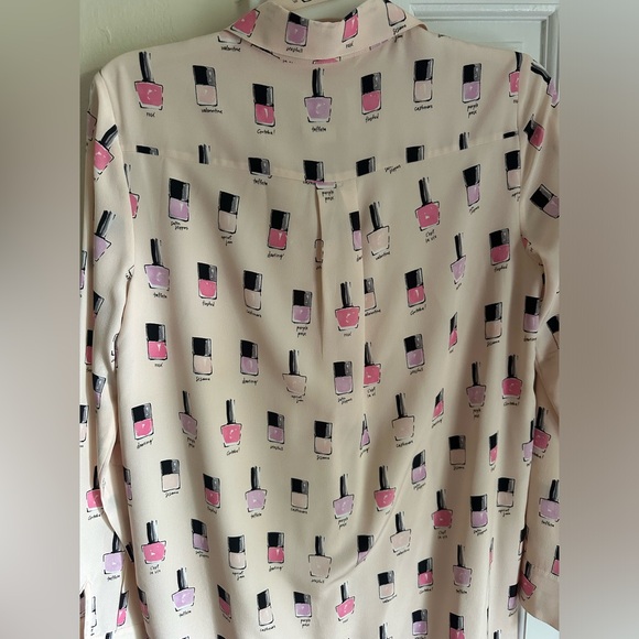 Kate Spade shell 100% silk Women's small Pink Nail Polish Button Dress - Picture 5 of 7